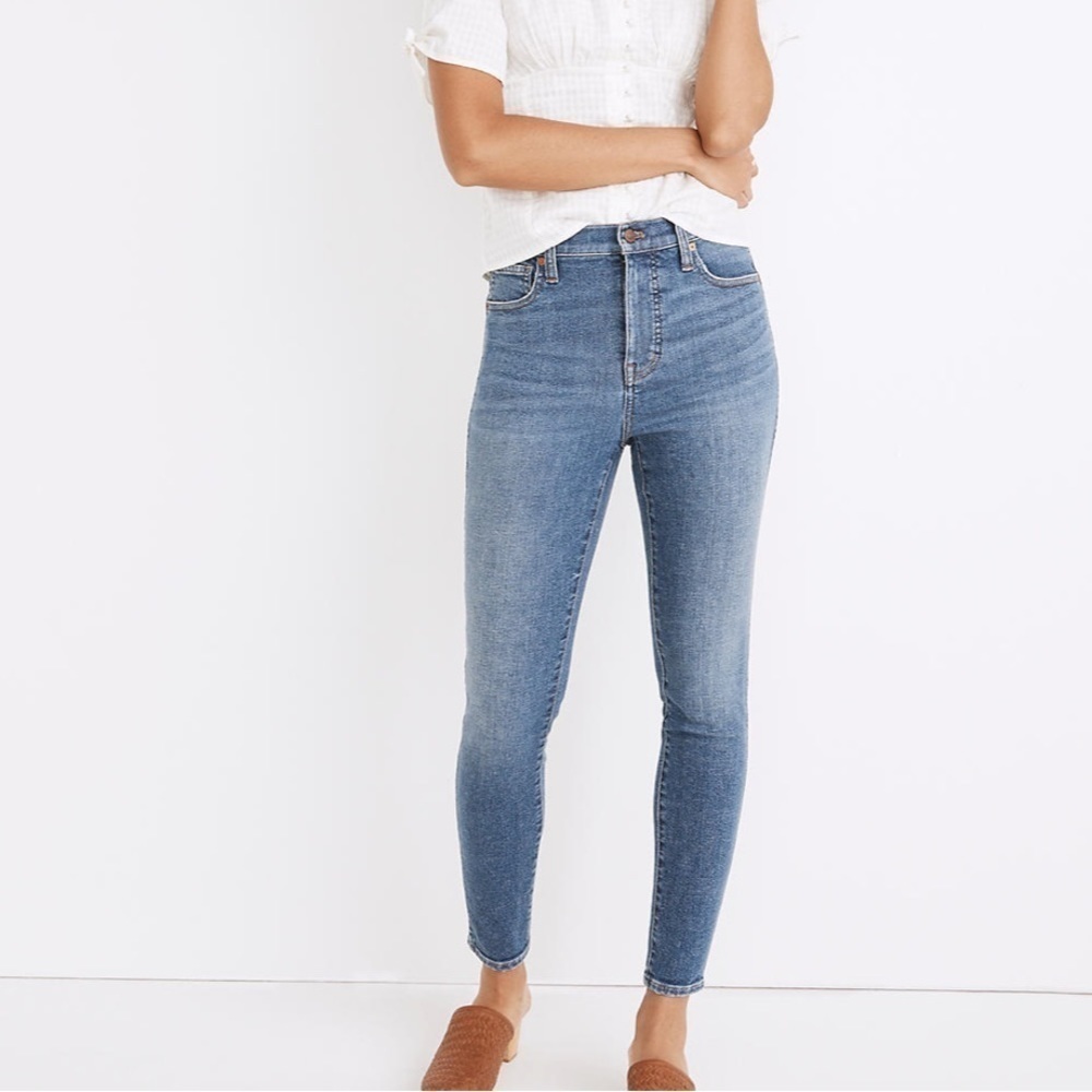 Madewell 10” high rise skinny crop jeans bradfield wash